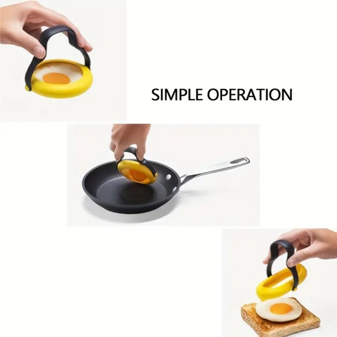YEIPIS Egg Rings, 3 inches, Fried Egg Rings, Ring Molds for Cooking, Round Egg Cooker Rings for Frying Shaping Egg Forming Mold Egg Shaper Pancake Kitchen Tool 4