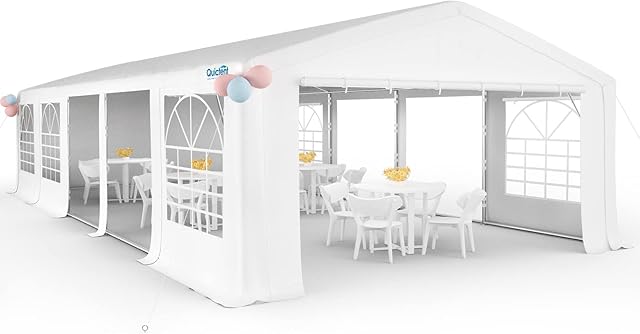 Quictent 20' X 32' /6M X 10M Galvanized Heavy Duty Party Tent Wedding Canopy Gazebo Carport Shelter with Carry Bags