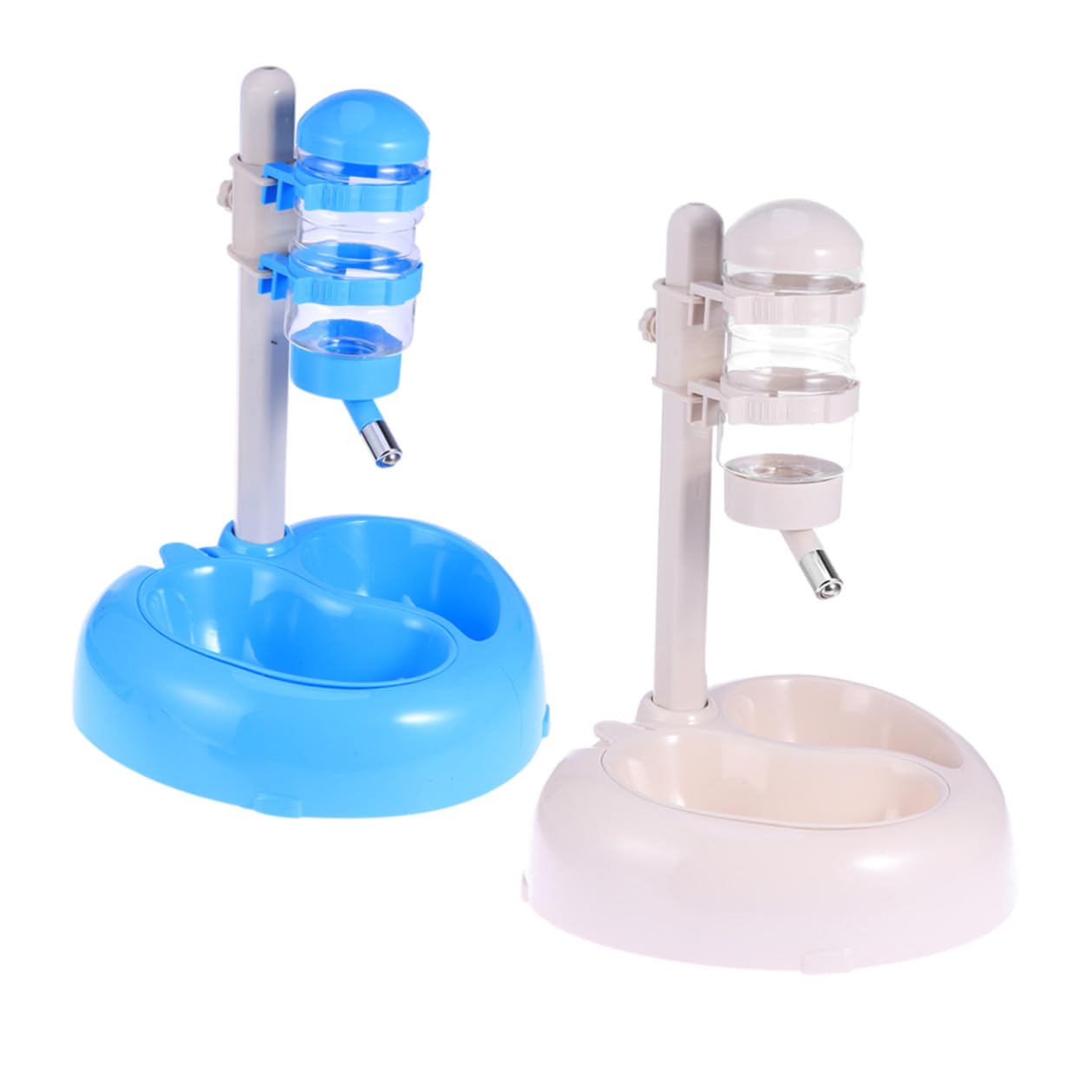 Abbeveratoio Sospeso Automatico in Plastica Bianca Design Rotante | Abbeveratoio Automatico per Cane, Design Rotante di Sollevamento, Scanalatura Antioverflow