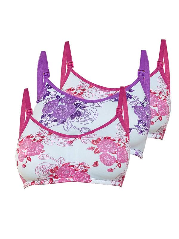 Image of Inner Sense Organic Cotton Bamboo Nursing Bra for Women I Non Padded Feeding Bra with Keyhole Back Design I Wire Free Maternity Innerwear with Full Coverage