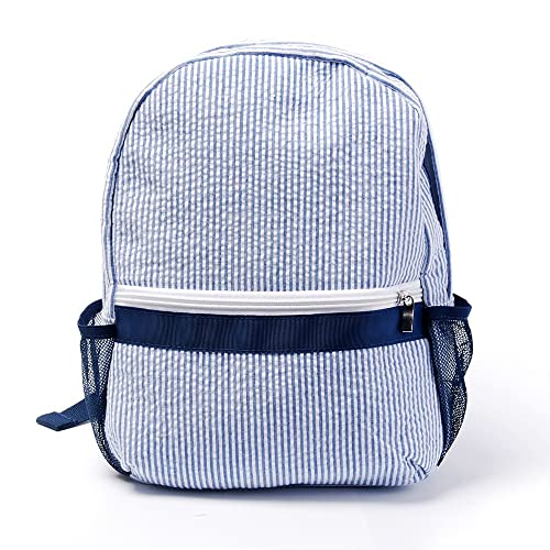 BLANKSMALL Kids Toddler Soft Seersucker Backpack - Light Weight Roomy Overnight Weekend Small Duffel Bag2