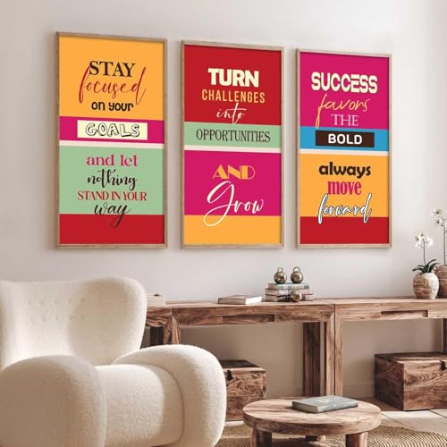 Image of kotart - Motivational Wall Decor Paintings| Painting for wall Hanging | Quotes Wall Decor Paintings | Motivational Quotes Poster With Frame | Wall Hanging Painting For Office Living Room Bedroom Set of 3 (13x25 inch, E)