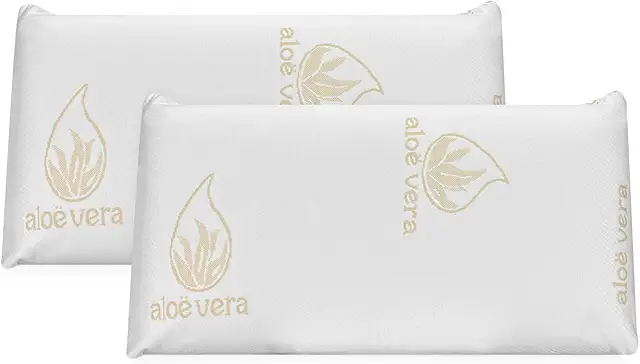 Almohada Viscoelástica Aloe Vera 70x40 cm - 2 Unidades | Máximo Confort