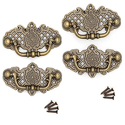WANLIAN Handles Vintage Antique Bronze Cabinet Retro Knobs Handle (1), 6.7 x 3.7 x 0.8 cm