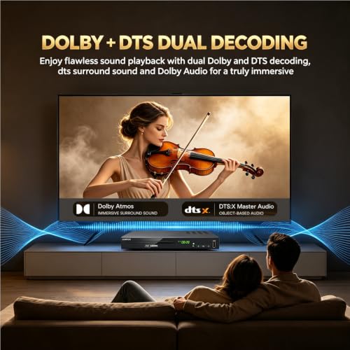 Image of LONPOO 1080P HD Blu-Ray DVD Player for TV (Metal Enclosure) | Home Theater CD DVD Blue Ray Player, Built-in PAL /NTSC, HDMI /AV Cable /Remote Control Included (Metal Enclosure)