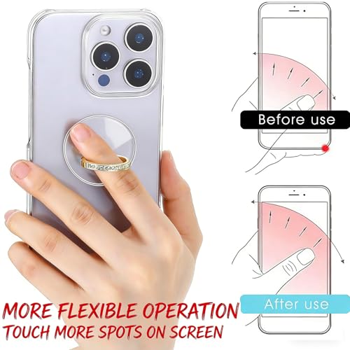 Image of Phone Holder for Hand, Mobile Ring Holder with Strong Grip Support, Multi-Angle Stand for Video Watching and Phone Gripping, Three Silver Diamond Ring Holders