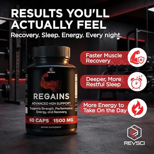 Image of HGH Supplements for Men & Women - REGAINS Starter Pack, Anabolic Peptides for Muscle Growth, Muscle Recovery & Muscle Builder for Men, Human Growth Hormone Booster Post Workout Supplement, 30 Pills