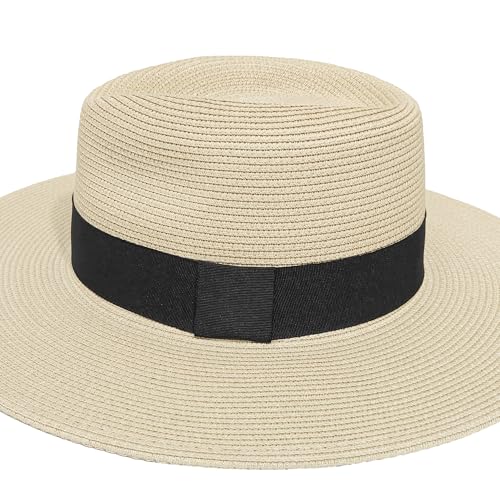 Sombrero Panama de Paja de Ala Ancha Unisex para Verano miniatura 4