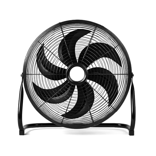 TIENDA EURASIA – Ventilador | de Suelo | 6 Aspas de Metal | Color Negro | 100W | Ø 51 cm | Base 17 cm | 54 cm de Alto | 3 Velocidades | Voltaje Máximo 240V | Alimentación AC | Asa de Fácil Transporte