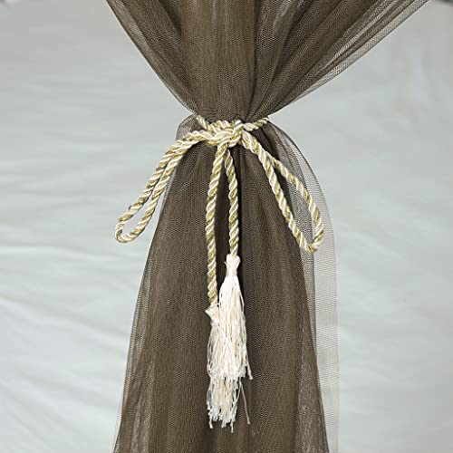 Obokidly Mosquito Canopy Net For Bed Luxury Canopy Netting 4 Corners Post Bed Canopies Stylish Style Bedroom Decoration For Man Adults & Boys Girls Bed (Coffee-3, Full) #TOP6