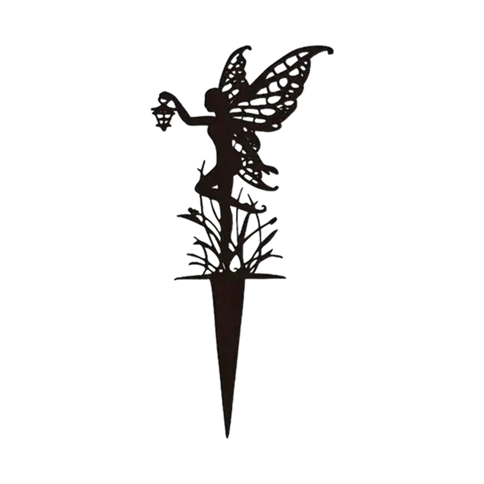 Awakentti C Fairy Garden Stakes, Outdoor Garden Decoration Silhouette, Metal Fairy Sculpture, Fairy Ornaments For Garden Decoration For Lawn, Patio Or Ourtyard, Gifts (C)