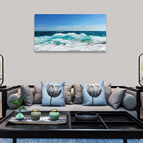 Ocean Waves Canvas Art - 101.6x50.8 cm Landscape Decor - Image 5