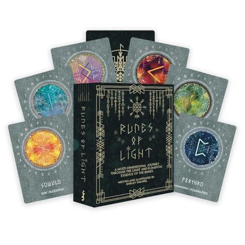 Runes of Light: A Multidimensional Journey Through the Light and Elemental Essence of the Runes (28 Full-Color Cards and 100-Page Full-Color Guidebook)