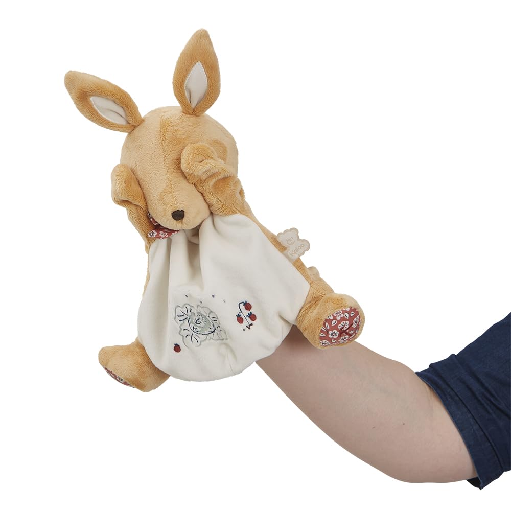 KALOO - Piccole canzoni - Puppetta di coniglio cannella - Peluche pupazzo a mano 24 cm - Gioco di risveglio - Dalla nascita, K210005