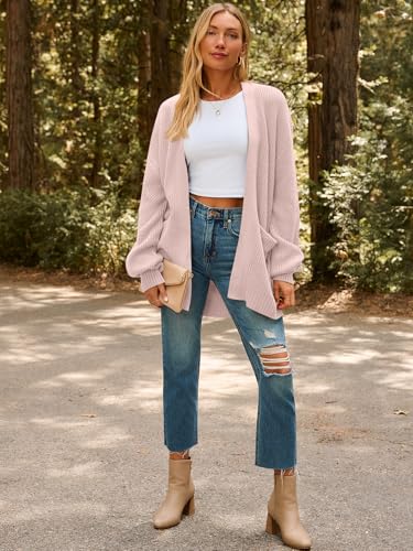 Image of LILLUSORY Womens Oversized Cardigans Soft Knit Cardigan Sweater with Pockets