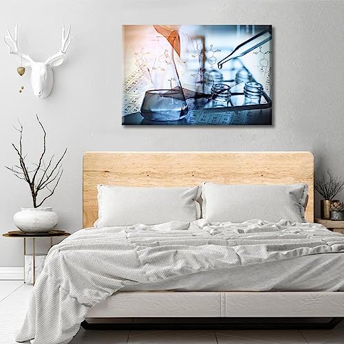 Image of TUMOVO 1 PanelsScientist and Test Tubes Laboratory Concept Artwork Canvas Paintings for Bedroom, Living Room, Office. Medical Home Decor Framed Ready to Hang (16 inch Wx24 H)