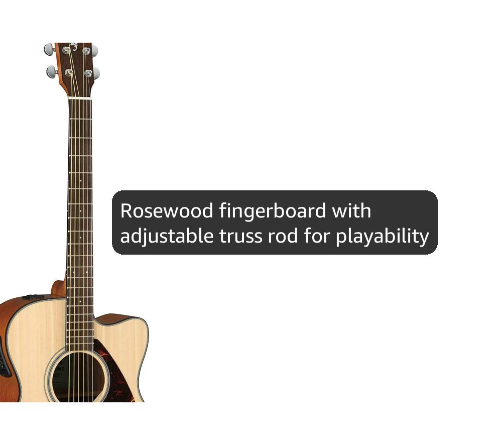 Yamaha FSX800C Small Body Solid Top Cutaway Acoustic-Electric Guitar, Natural