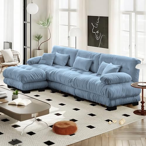 133.8' Oversized Modular Sectional Sofa 3-Seater L-Shaped Cloud Couch...
