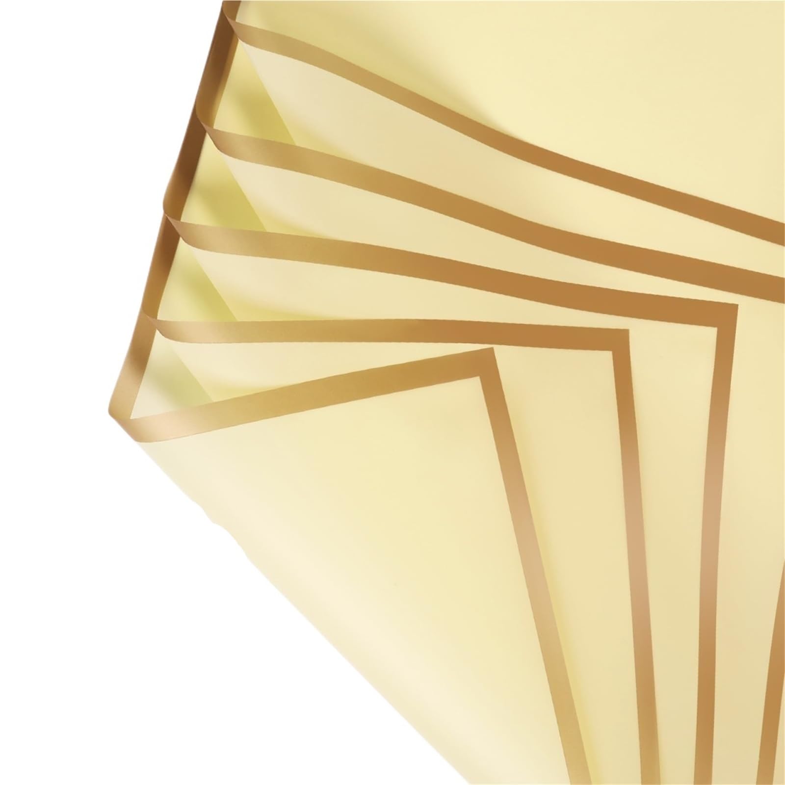 Kwiaciarnia Bukiet kwiatów Papier do pakowania, Papier do pakowania kwiatów ze złotymi krawędziami, opakowanie 20 sztuk, wielokolorowy, 58x58 cm(Yellow)