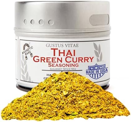 Thai Style Green Curry Spice Blend - Gourmet Collection 156 Serving Jar For Chicken & Vegetables