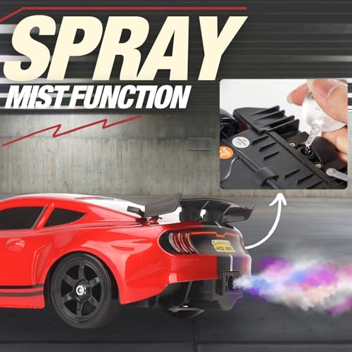 Image of Liberty Imports RC Drift Car 1 /16 2.4GHz 4WD Remote Control Sport Racing On-Road Vehicle with LED Light, Batteries and Drift Tires (Red)