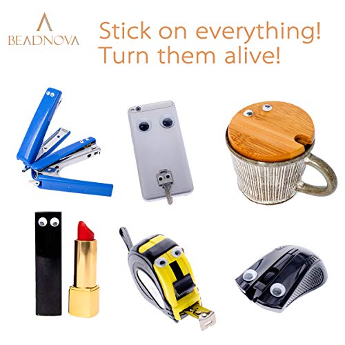 beadnova black wiggle googly eyes wobbly eyes with self adhesive sticker for diy craft scrapbooking 20mm 200pcs