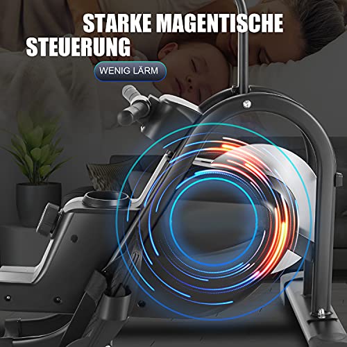 HIROLLOP Rudergerät für Fitness zu Hause, rudermaschine mit Multifunktions 10 Stufen Widerstandsverstellung – Bild 4