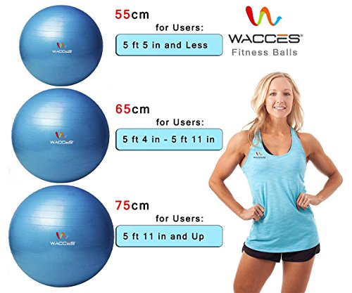 Wacces Fitness and Exercise Ball, Red, 75cm - Thumbnail 3