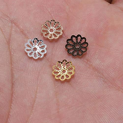 SUPVOX 1000Pcs 7Mm Silver Flower Bead Caps for Jewelry Making Spacer Beads and End Caps for Diy Necklaces Bracelets Anklets Charm Accessories - Image 3