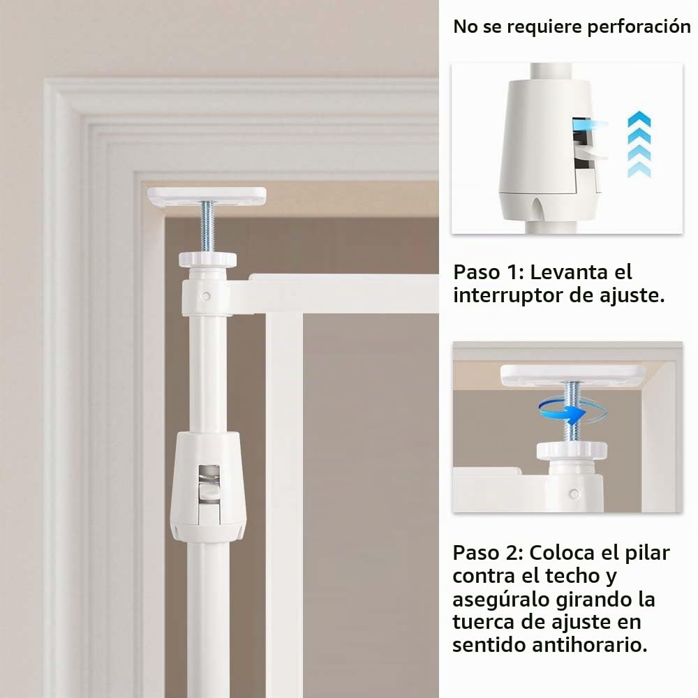 unipaws Puerta transparente extra alta para mascotas, puerta transparente ajustable para gatos de 190 cm a 250 cm con cerradura de puerta, montada a presión, no requiere taladrar, puerta de seguridad
