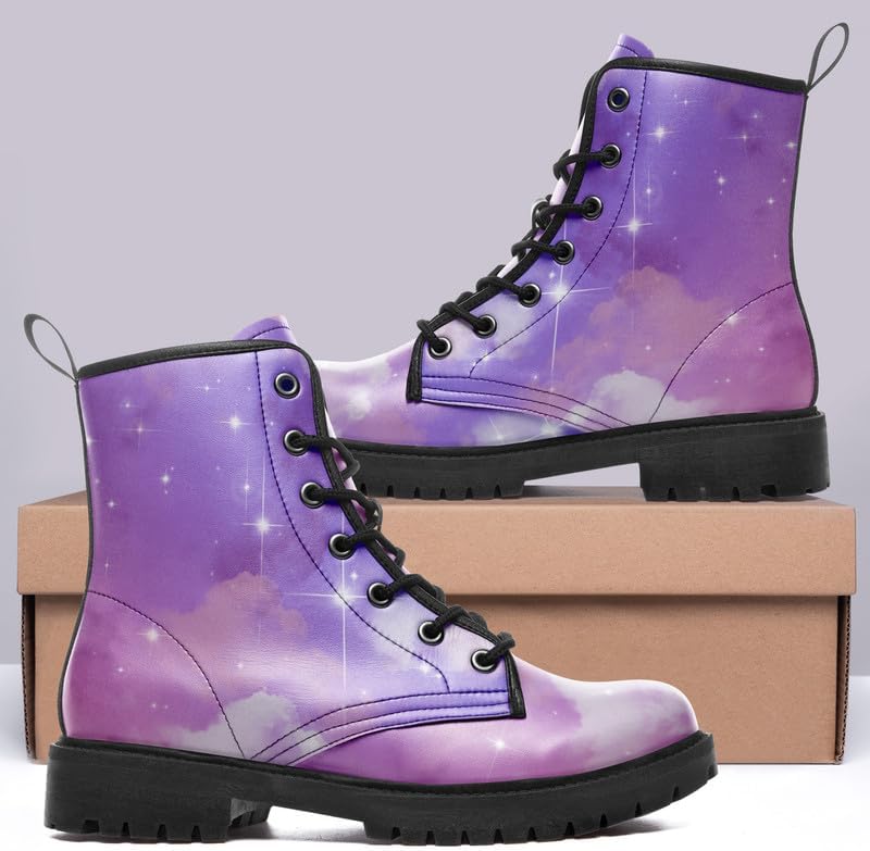 Fashion Ankle Boots For Men Women Floral Mushroom Star Trendy Lace Up Unisex Booties Combat Trendy Street Wear Boots - Image 5