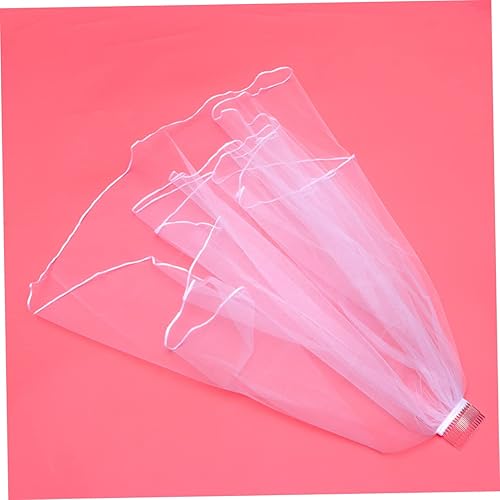 Miniatura 3 de Beavorty Joyas para el cabello para boda Velo de Novia para encaje blanco velos de novia de boda accesorios para el cabello velo de cuentas blancas
