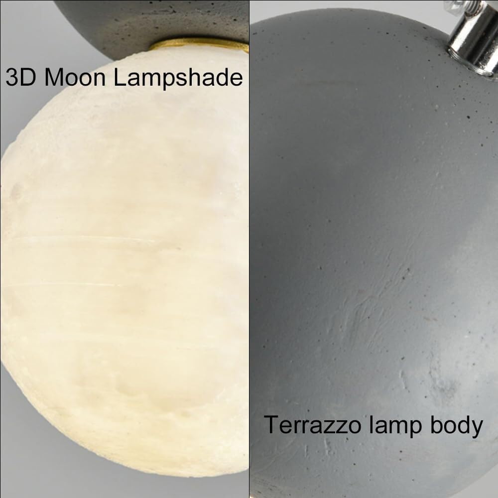 minimalistyczna lampa wisząca, Nowoczesny żyrandol z lastryko w stylu industrialnym kloszem cementowym do jadalni i sypialni(Black)