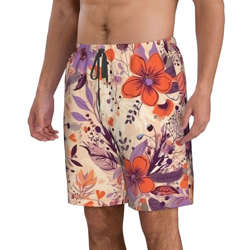 Men's Swim Trunks Dark Flowers Quick Dry Board Shorts Mens Bathing Suit Beach Swimwear with Pockets4