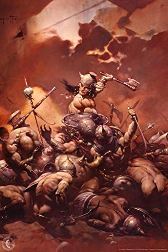 The Destroyer by Frank Frazetta Wall Art Gothic Fantasy Decor Frank Frazetta Artwork Scary Art Prints Horror Battle Posters Frazetta Illustration Death War Gore Cool Wall Decor Art Print Poster 24x36