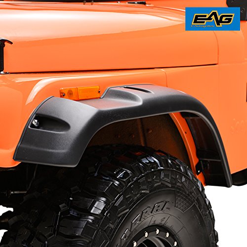 Eag Matte Black Fender Flares Front And Rear Pocket Rivet Wide Body 4Pcs Fit For 59-86 Wrangler Cj5 Cj6 Cj7 #TOP3