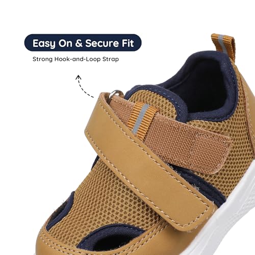 Image of Blikcon Infant & Toddler Boys and Girls Closed-Toe Sandals - Breathable Mesh First Walker Shoes with Adjustable Strap, Lightweight Non-Slip Summer Shoes for 6-24 Months