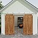 JUBEST 10FT Box Rail Exterior Barn Door Hardware Kit, Heavy Duty Sliding Barn Door Hardware, Wall Mount Barn Door Hardware for Two Door (Door NOT Include)