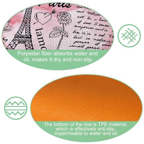 Tapis de cuisine Tour Eiffel antidérapant aux finitions soignées lot de 2 - 6