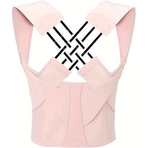 Back Brace Posture Corrector for Women, Adjustable Back Straightener for Posture Correction Pink, Neck Shoulder Lumbar Upper Lower Back Pain Relief - Scoliosis, Hunchback, Spine Corrector Adjustable Support Brace, Size L