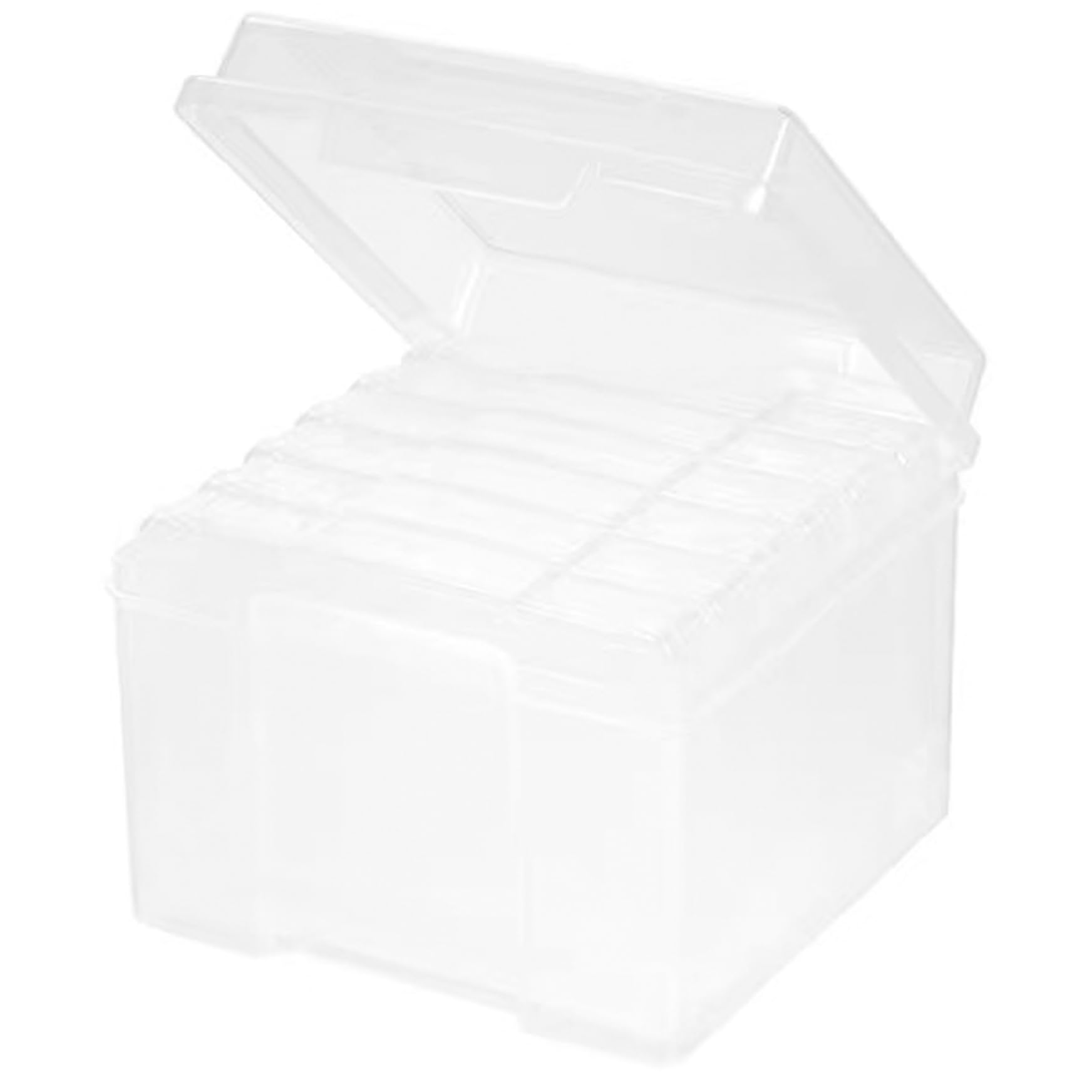 Cajas de almacenamiento de fotografías Caja de fotos transparente de 8x8x6 pulgadas con 6 estuches interiores Caja organizadora de almacenamiento de fotografías de plástico para tarjetas de semillas