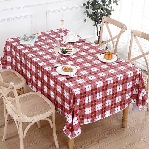 Image of Walrus Heavy Duty Vinyl Tablecloth with Flannel Backing Waterproof Oil-Proof Plastic Table Cloth Stain-Resistant Wipeable Rectangle or Square Table Cover for Indoor and Outdoor (Lattice,54x54 Inch)
