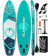 SUNHOKEY 11'×34'' Extra Wide Inflatable Paddle Board with Seam Welded Technology, Stand Up Paddle...