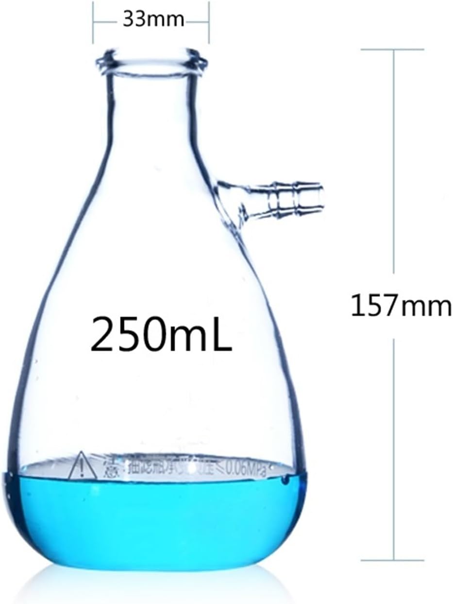 125ml-2000ml Top Pipe Glass Filter Flask Laboratory Feeding Bottle Lab Glassware(250mL)