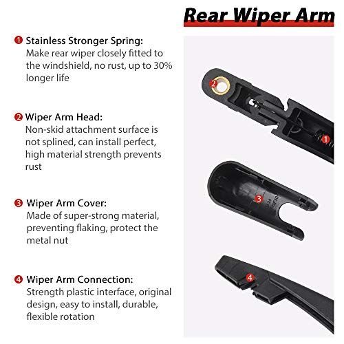 Replacement For 2008-2012 Ford Escape Rear Wiper Arm And Blade Oe:8L8Z17526-C #TOP2