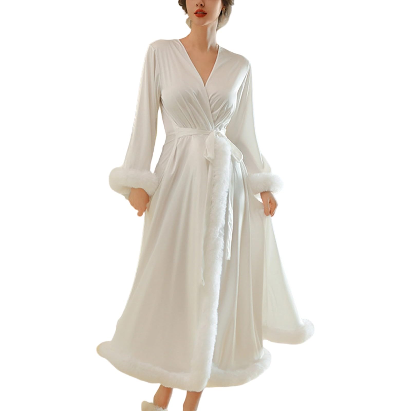 Peignoir kimono long en satin pour la Saint-Valentin 2026