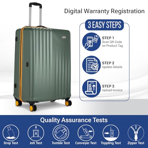 Image of Safari Citymiles 69 Cm Medium Checkin Trolley Bag - 8 Wheels Hard Case Polycarbonate, 360 Degree Wheeling, Antitheft Zipper, Luggage Suitcase for Travel, Thyme Green