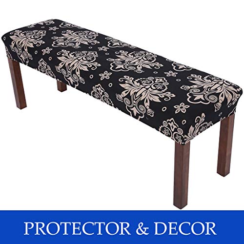 image for Comqualife Stretch Spandex Printed Dining Bench Cover - Anti-Dust Remo