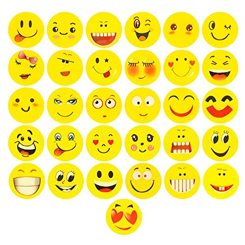 ECENCE 48x Emoji Radiergummi Radierer Smiley Smile Kinder-Geburtstag Mitgebsel Kind 11030202
