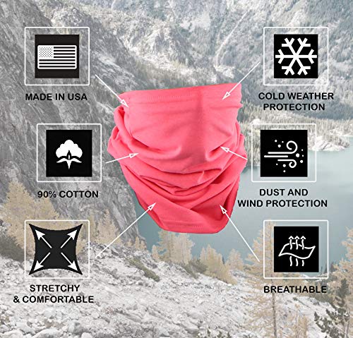 Image of Cotton Face Mask Bandana Tube Scarf Made in America Solid Neck Gaiter